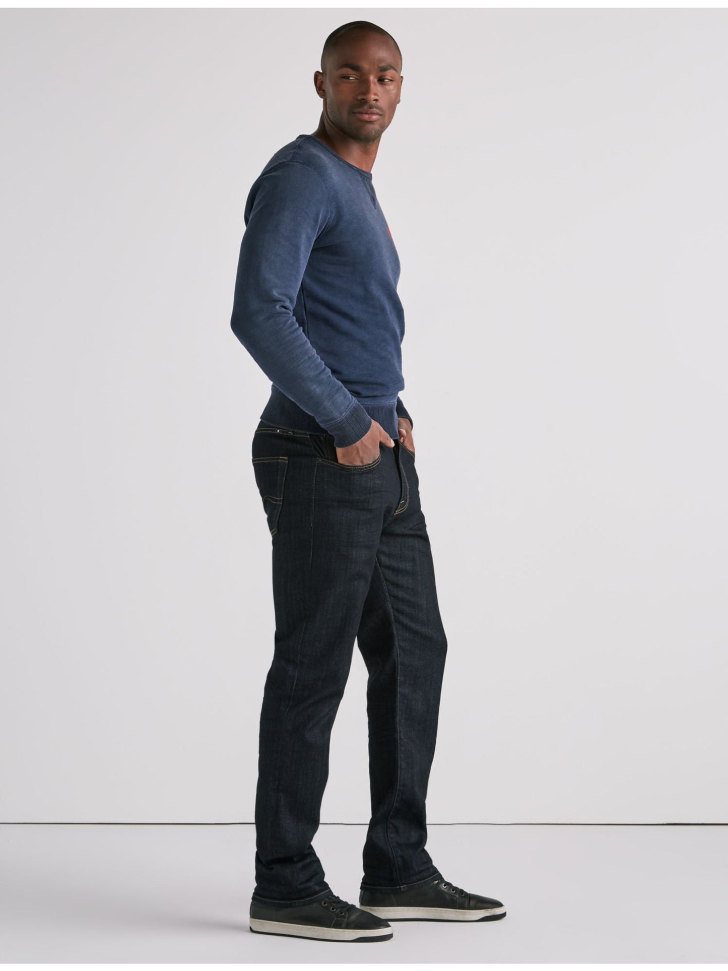 Calça Jeans Masculina Lucky Brand Athletic Slim Fit Coolmax Azul Tamanho 42X30