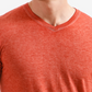 Lucky Brand Camiseta Masculina Burnout Gola V Manga Curta Vermelha Tamanho Médio