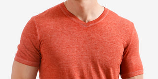 Lucky Brand Camiseta Masculina Burnout Gola V Manga Curta Vermelha Tamanho Médio
