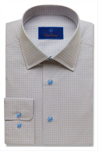 Camisa social xadrez fina David Donahue, Dune - Tamanho 16,5 32
