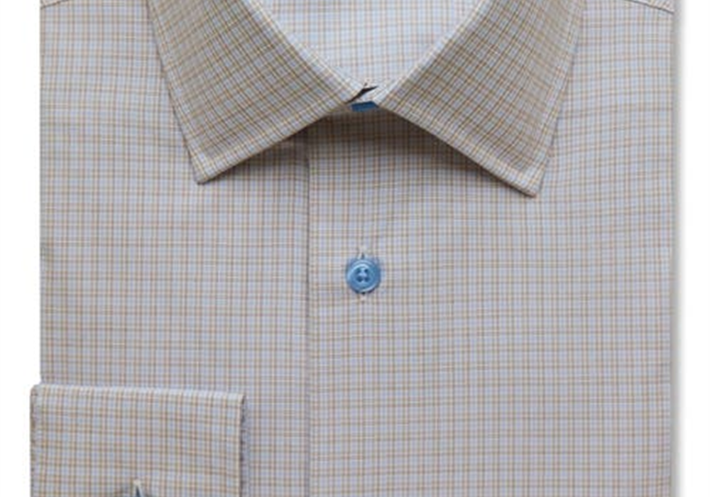 Camisa social xadrez fina David Donahue, Dune - Tamanho 16,5 32