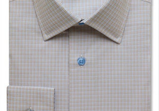 Camisa social xadrez fina David Donahue, Dune - Tamanho 16,5 32