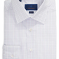 Camisa social xadrez David Donahue Trim Fit em branco/lilás, tamanho 16,5 - 34