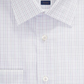 Camisa social xadrez David Donahue Trim Fit em branco/lilás, tamanho 16,5 - 34