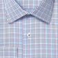 Camisa social David Donahue Regular Fit Tattersall de algodão em azul/roxo/branco, tamanho 16 a 34