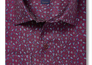 Camisa David Donahue tamanho 16 vinho mini paisley