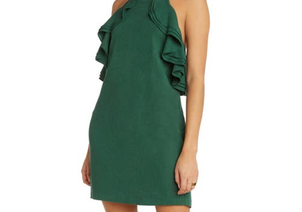 Vestido de verão Willow Ojai X-Small com babados em manjericão