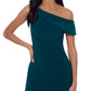 Vestido feminino XSCAPE de um ombro só, verde, tamanho 4