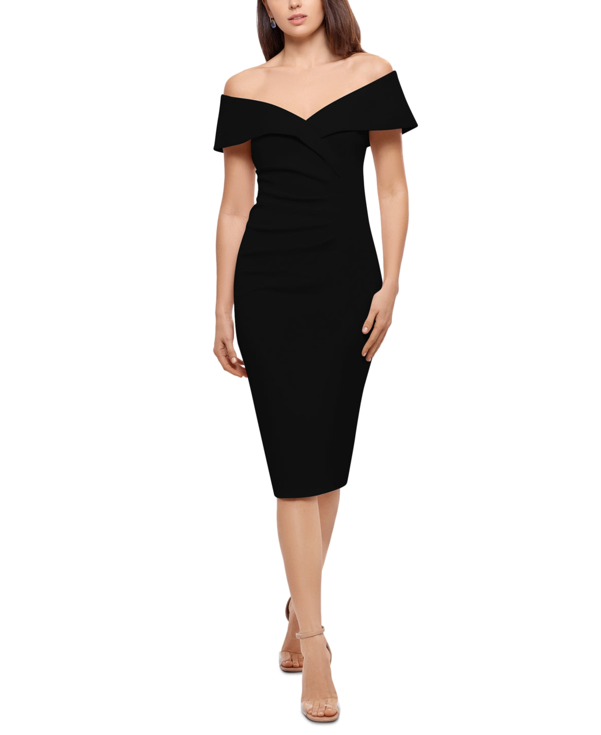 Vestido tubinho tomara que caia feminino XSCAPE, preto, tamanho 12