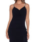 Vestido assimétrico feminino XSCAPE com alças de strass, preto, tamanho 10, pequeno