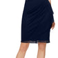 Vestido feminino XSCAPE com jugo com contas, azul, tamanho 4, pequeno