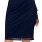 Vestido feminino XSCAPE com jugo com contas, azul, tamanho 4, pequeno