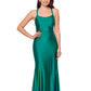 Vestido de cetim feminino XSCAPE com cadarço, verde, tamanho 10