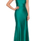Vestido de cetim feminino XSCAPE com cadarço, verde, tamanho 12