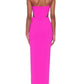 Vestido feminino XSCAPE com fenda e recorte rosa, tamanho 2