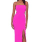 Vestido feminino XSCAPE com fenda e recorte rosa, tamanho 2
