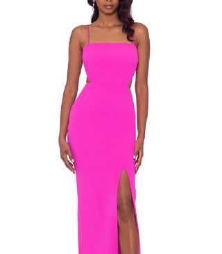 Vestido feminino XSCAPE com fenda e recorte rosa, tamanho 2