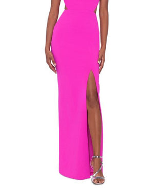 Vestido feminino XSCAPE com fenda e recorte rosa, tamanho 8