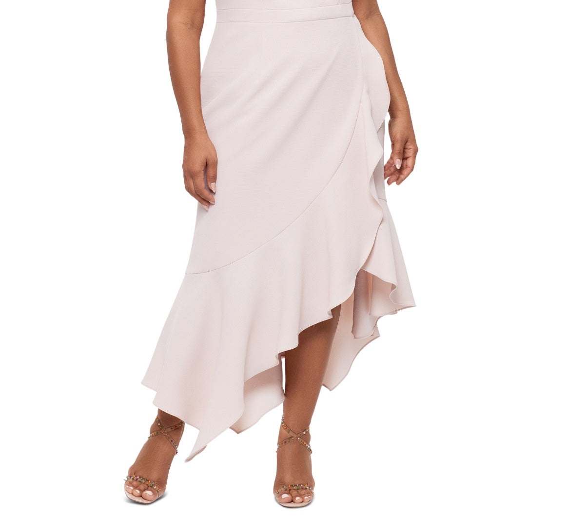 Vestido feminino XSCAPE ombro a ombro rosa tamanho 20W