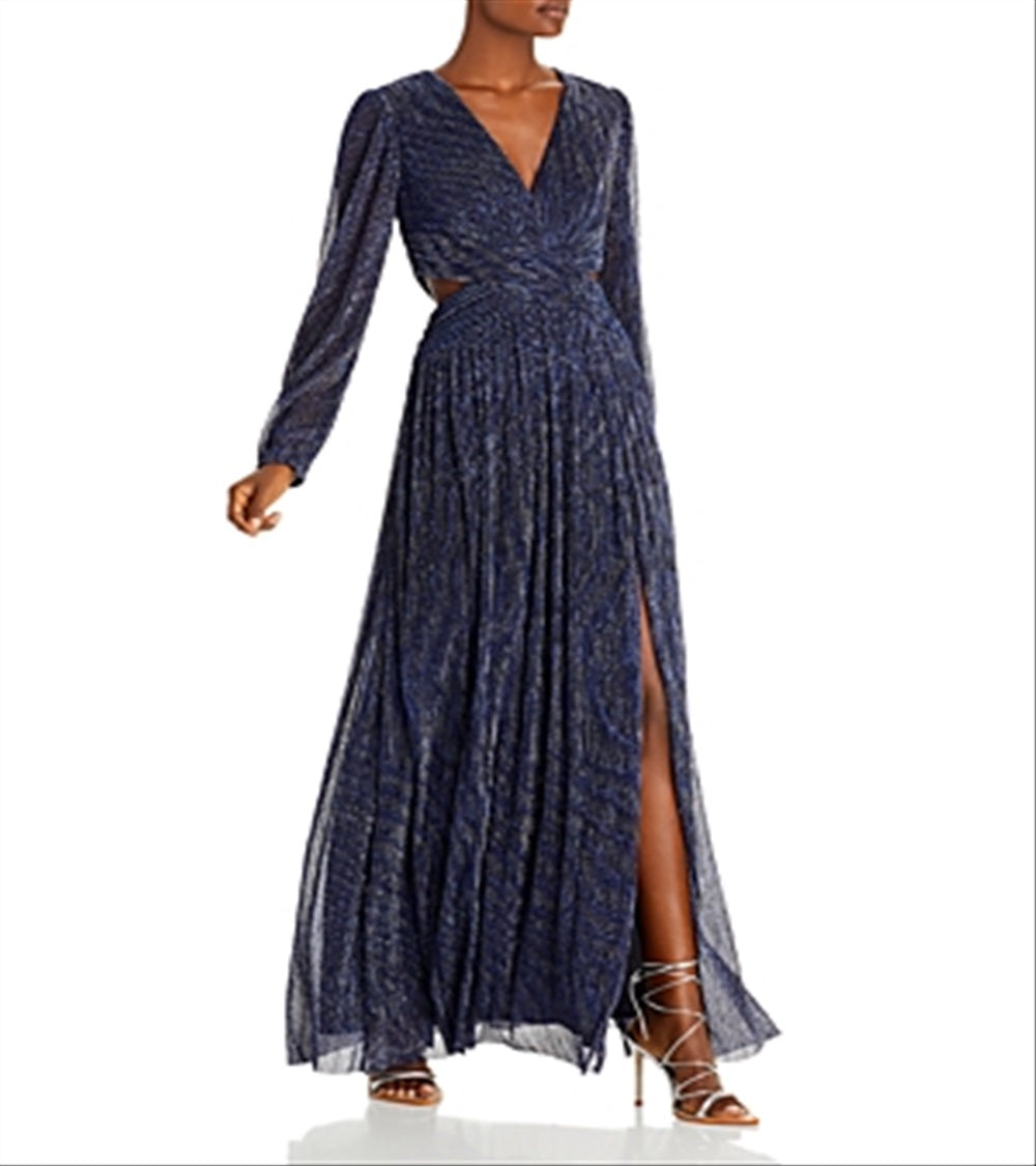 Vestido metálico com recorte Aqua feminino, cinza, tamanho 10