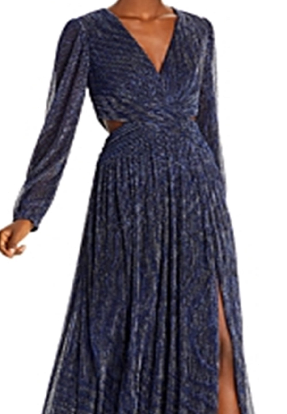 Vestido metálico com recorte Aqua feminino, cinza, tamanho 10