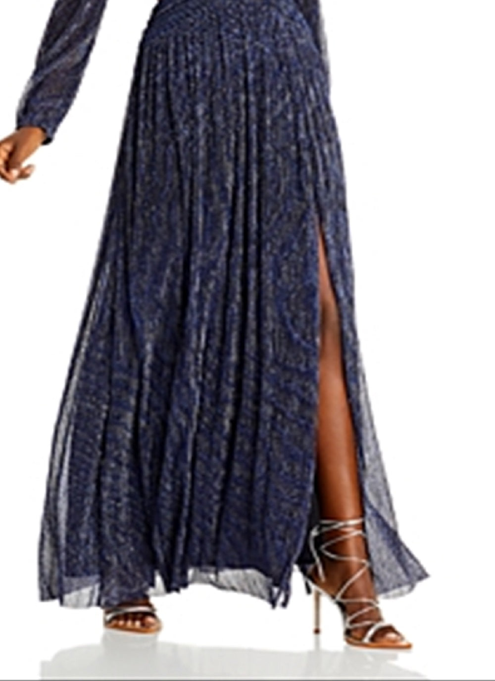 Vestido metálico com recorte Aqua feminino, cinza, tamanho 10