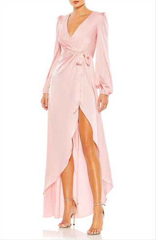 Vestido envelope de cetim Ieena for Mac Duggal - rosa, tamanho 12