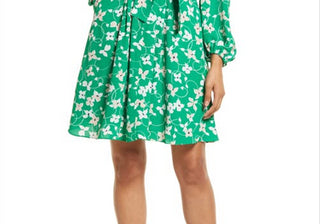 Vestido floral de manga comprida Eliza J, verde, tamanho 14