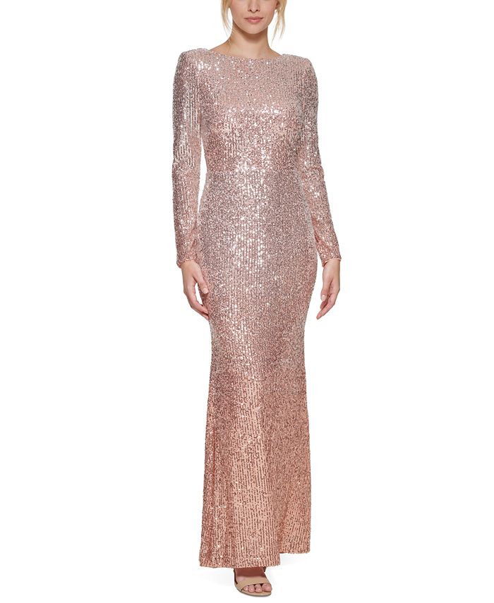 Vestido de lantejoulas feminino Eliza J rosa tamanho 6 pequeno