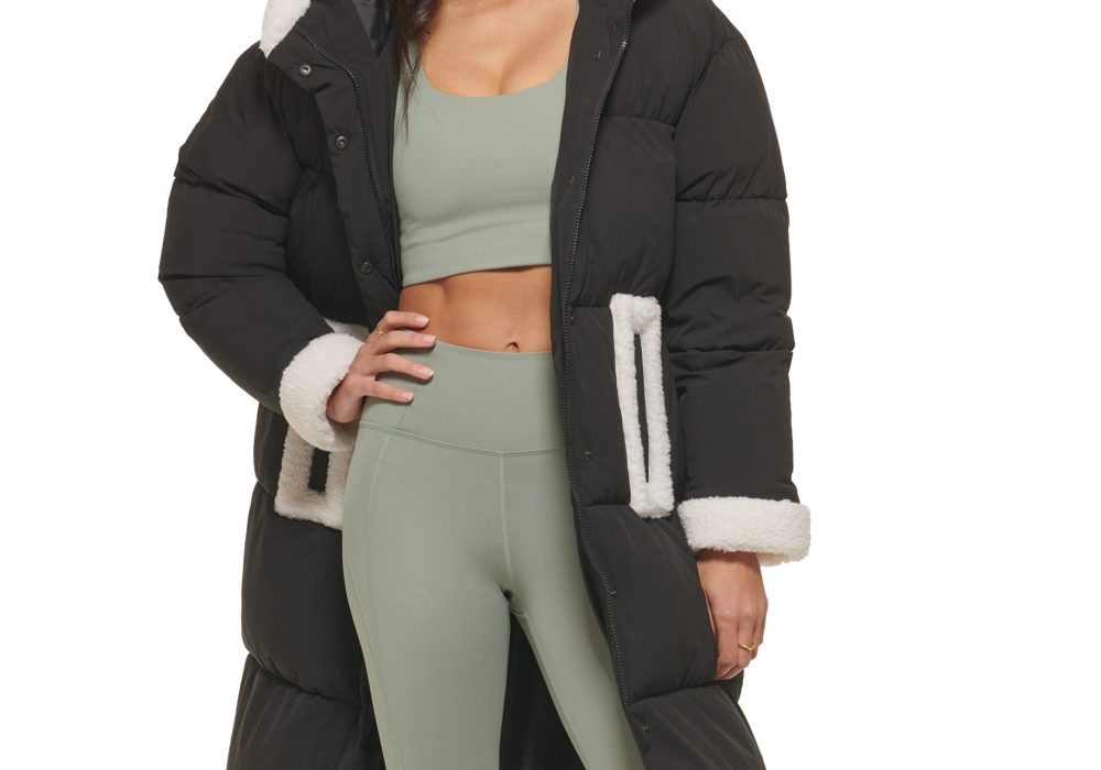 Levi's Faux Shearling Trim Puffer Parka em preto, tamanho X-S