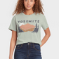 Camiseta feminina Yosemite manga curta estampada verde tamanho XXL