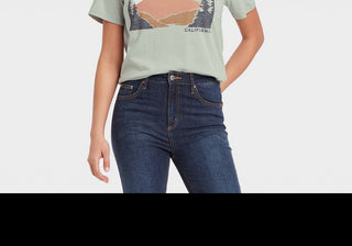 Camiseta feminina Yosemite manga curta estampada verde tamanho XXL