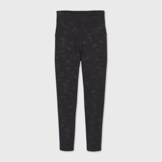 Leggings femininas All In Motion com estampa camuflada preta premium e cintura ultra alta, tamanho P