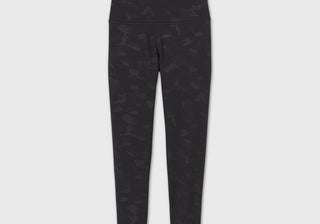 Leggings femininas All In Motion com estampa camuflada preta premium e cintura ultra alta, tamanho P