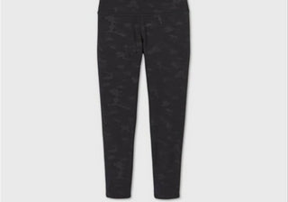 Leggings femininas All In Motion com estampa camuflada preta premium e cintura ultra alta, tamanho P