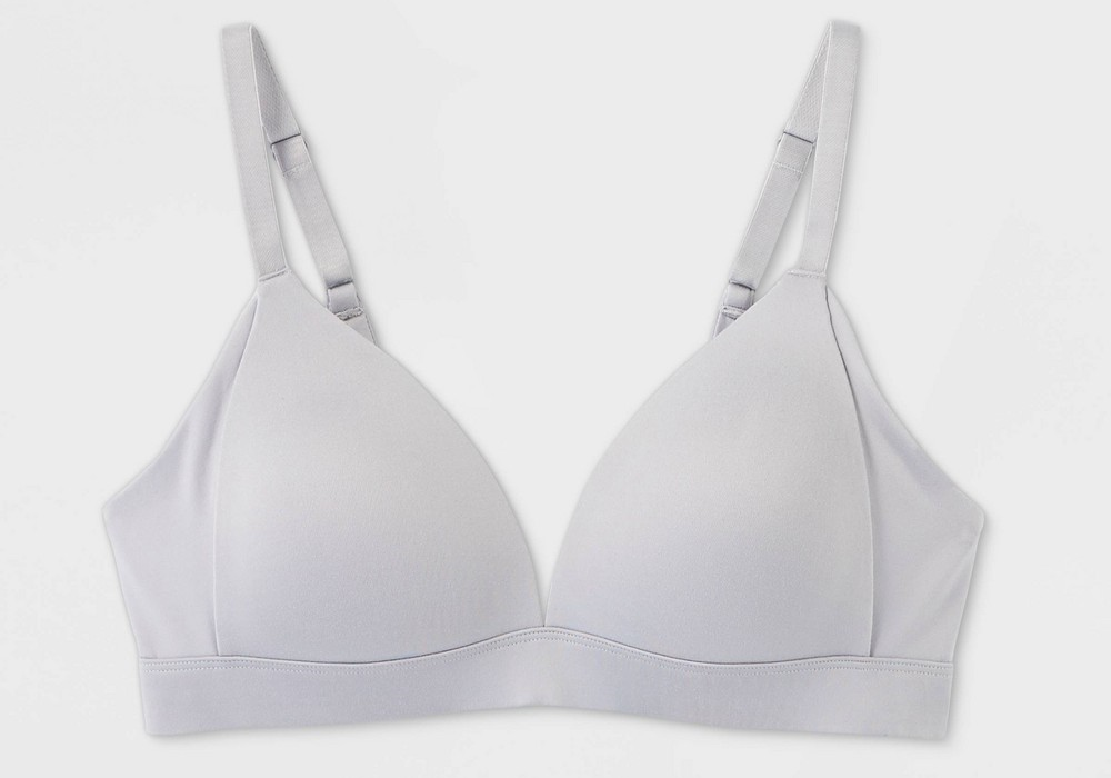 Sutiã Lounge Feminino Levemente Forrado Sem Aro Auden Cinza Claro Tamanho 38D