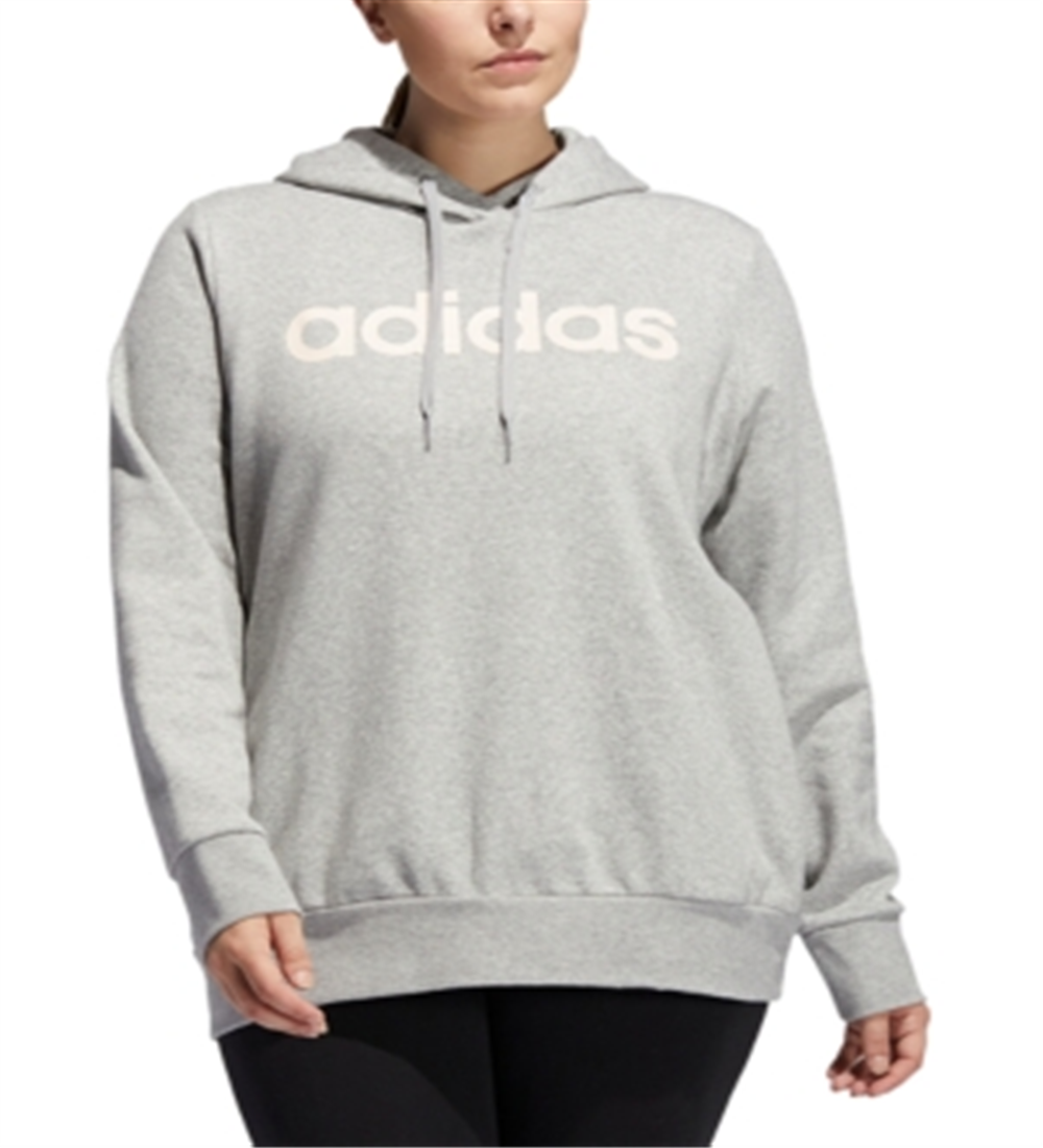Moletom com capuz adidas Essentials Fleece feminino cinza tamanho 3X