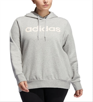 Moletom com capuz adidas Essentials Fleece feminino cinza tamanho 3X