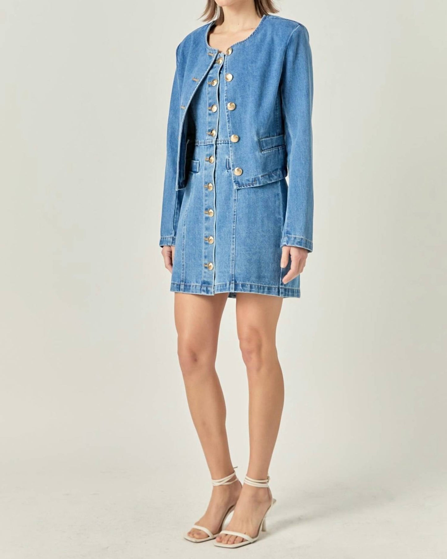 English Factory - Cropped Denim Jacket