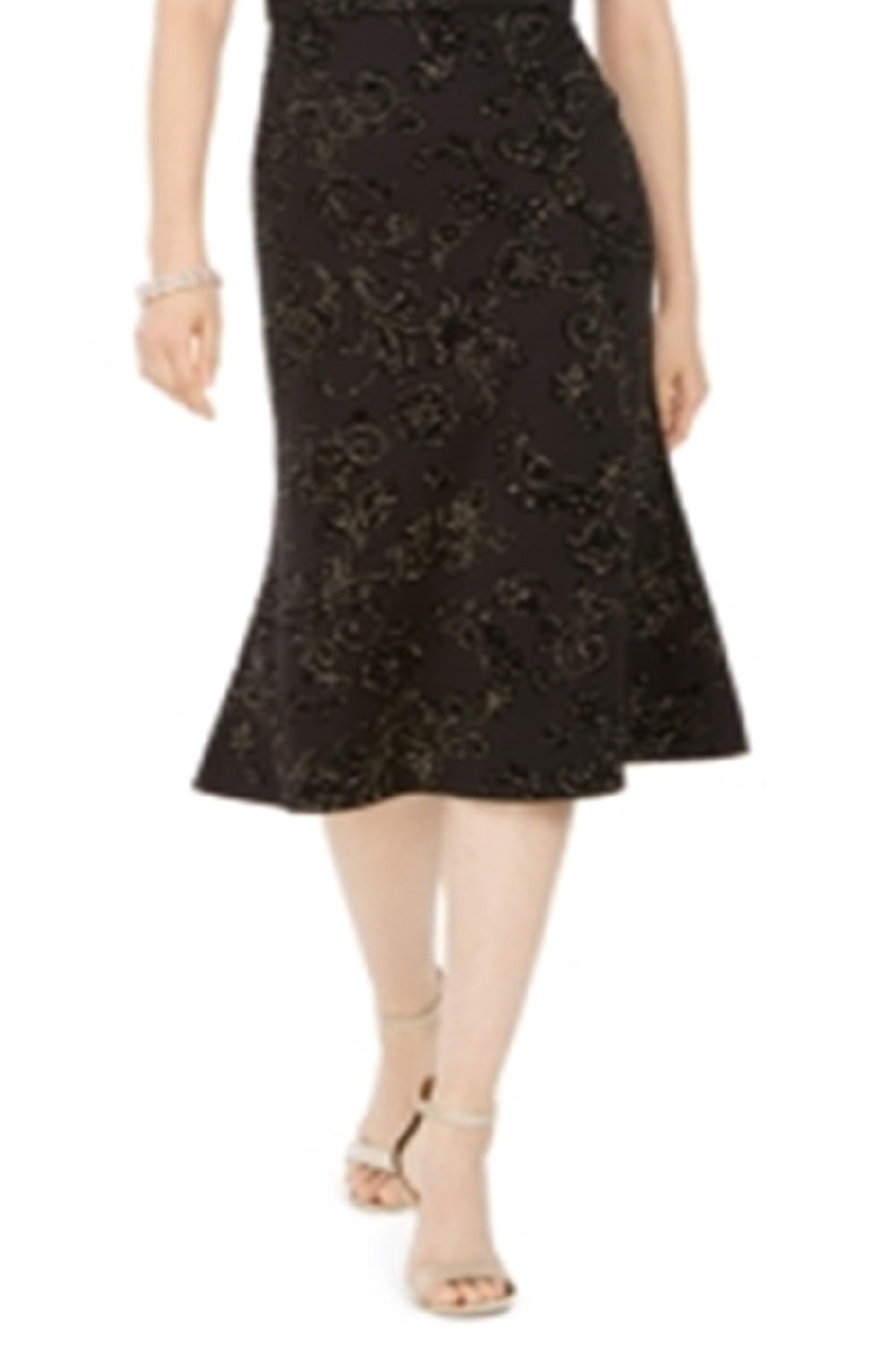 Vestido de veludo ombro a ombro feminino 28Th &amp; Park, marrom, tamanho 10