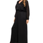 Macacão feminino MSK com cintura franzida, preto, tamanho 2X