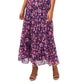 Vestido longo feminino MSK sem mangas com decote em camadas e amarração, roxo, tamanho médio