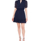 Vestido feminino MSK com babados, azul, tamanho pequeno e pequeno