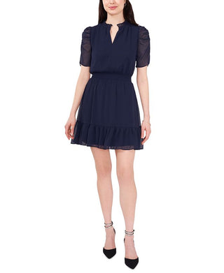 Vestido feminino MSK com babados, azul, tamanho pequeno e pequeno