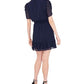 Vestido feminino MSK com babados, azul, tamanho pequeno e pequeno