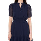 Vestido feminino MSK com babados, azul, tamanho pequeno e pequeno