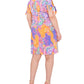 Vestido curto feminino MSK com mangas amarradas e bainha rosa tamanho 3X