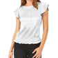 Blusa feminina Sam &amp; Jess com mangas esvoaçantes metálicas e bainha franzida, cinza, tamanho pequeno