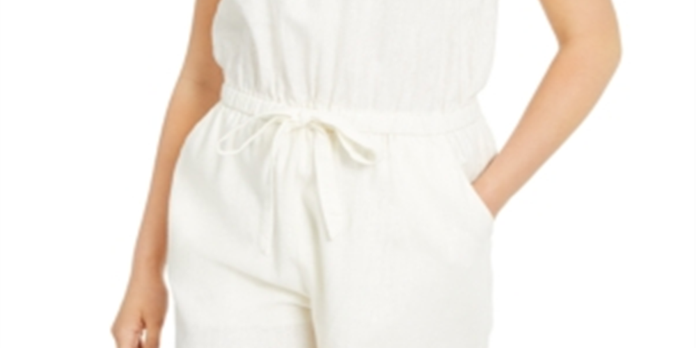 Macacão Be Bop Junior com decote halter, branco, tamanho extragrande