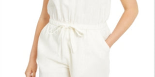 Macacão Be Bop Junior com decote halter, branco, tamanho extragrande